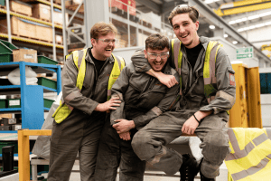 industrial photographer Engine service operations with lifting equipment