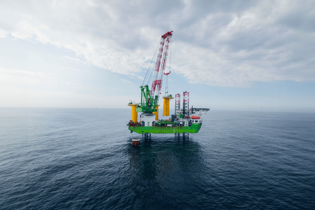industrial photographer DEME Apollo jack-up vessel at Moray West offshore wind farm installation